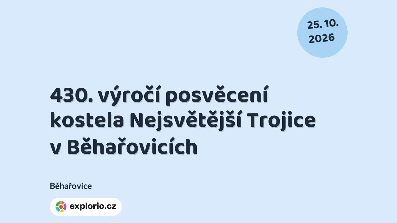 430. výročí posvěcení kostela Nejsvětější Trojice v Běhařovicích – divadlo, Hudba a Kino, Běhařovice