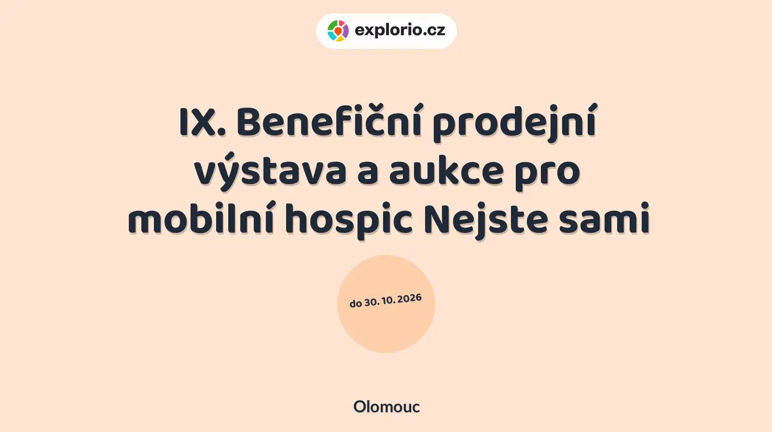 IX. Benefiční prodejní výstava a aukce pro mobilní hospic Nejste sami – prohlídky a Muzea, Olomouc