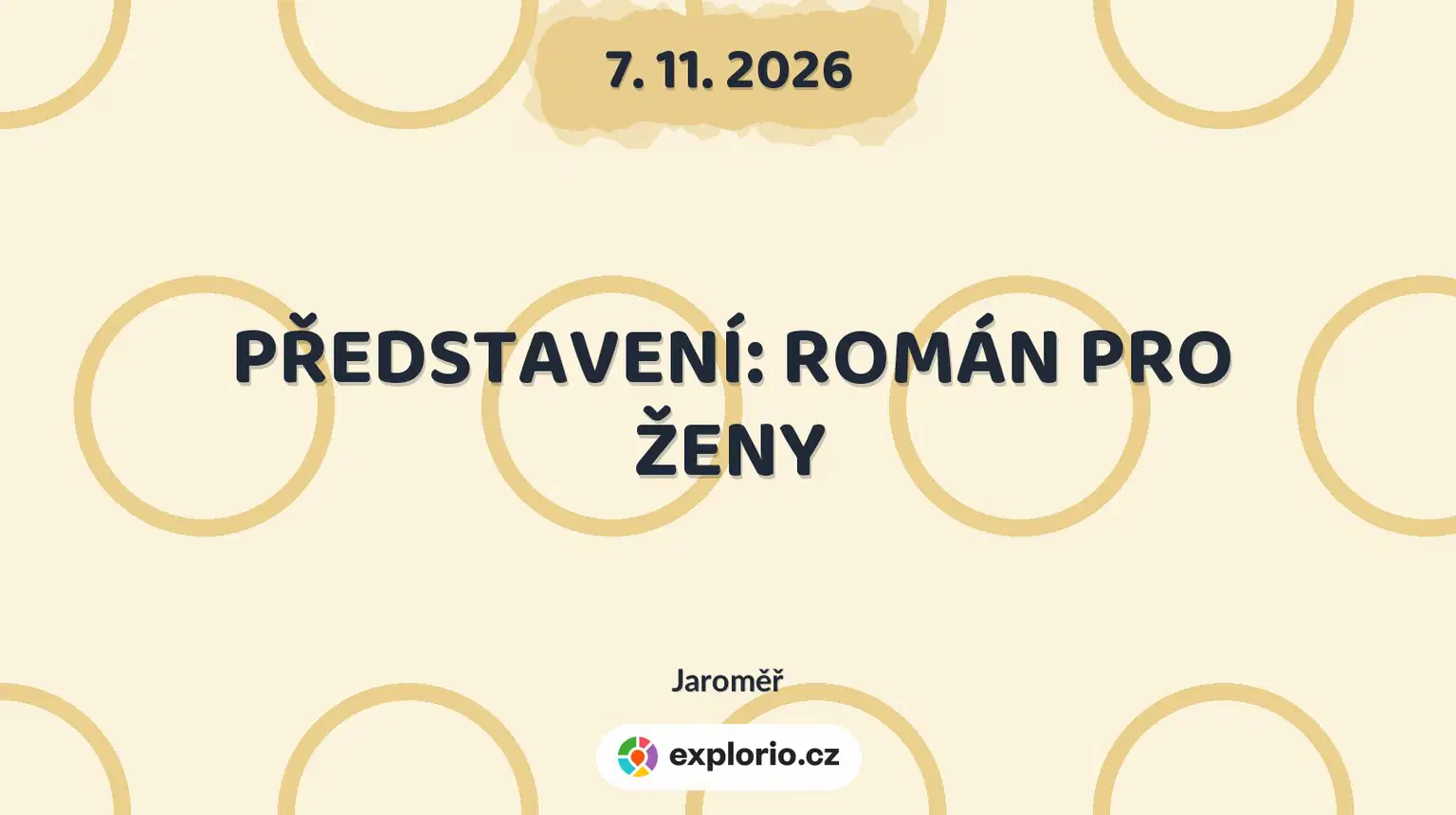 PŘEDSTAVENÍ: ROMÁN PRO ŽENY – divadlo, Hudba a Kino, Jaroměř