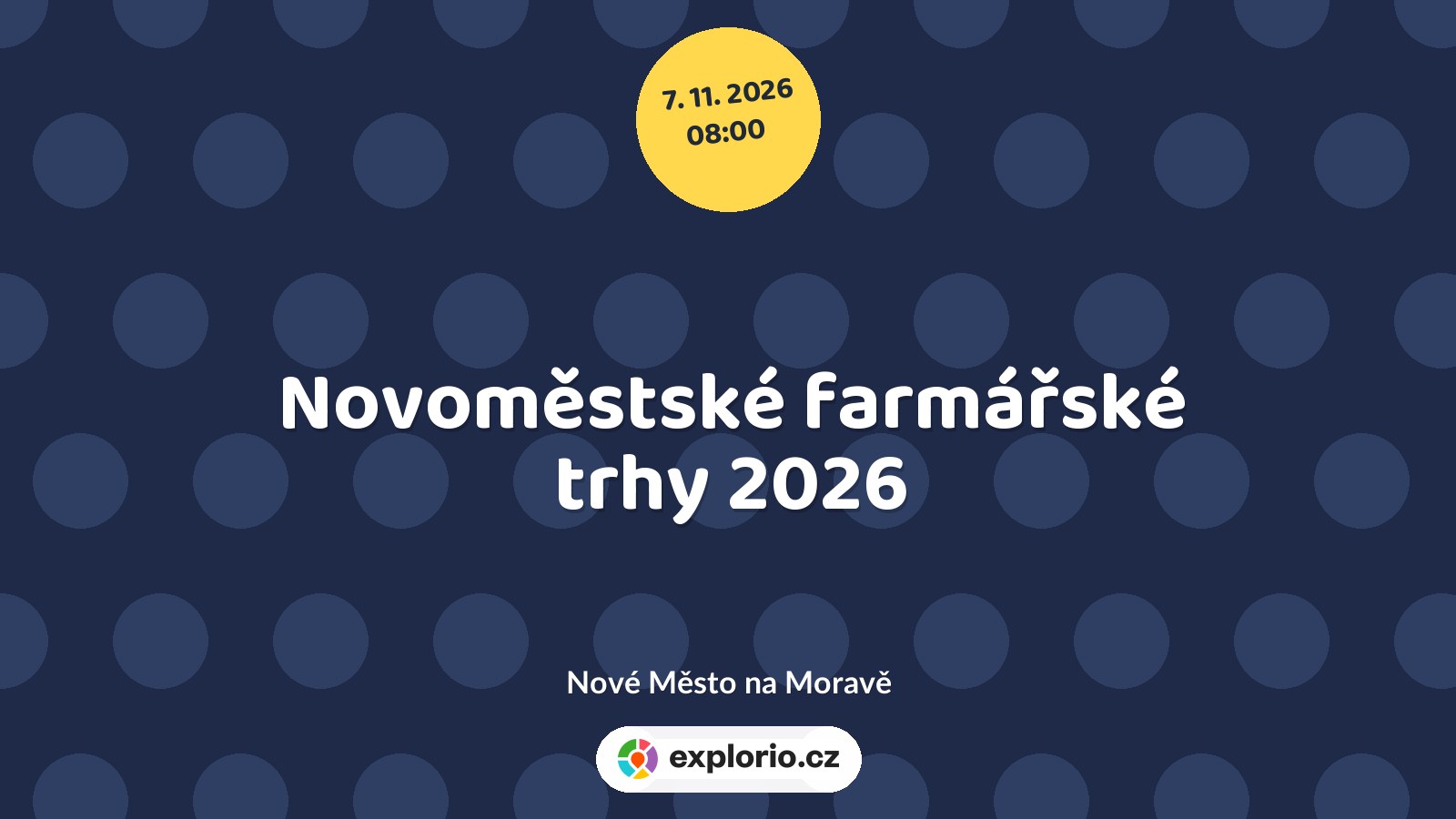 Novoměstské farmářské trhy 2026 – festivaly a Slavnosti, Nové Město na Moravě