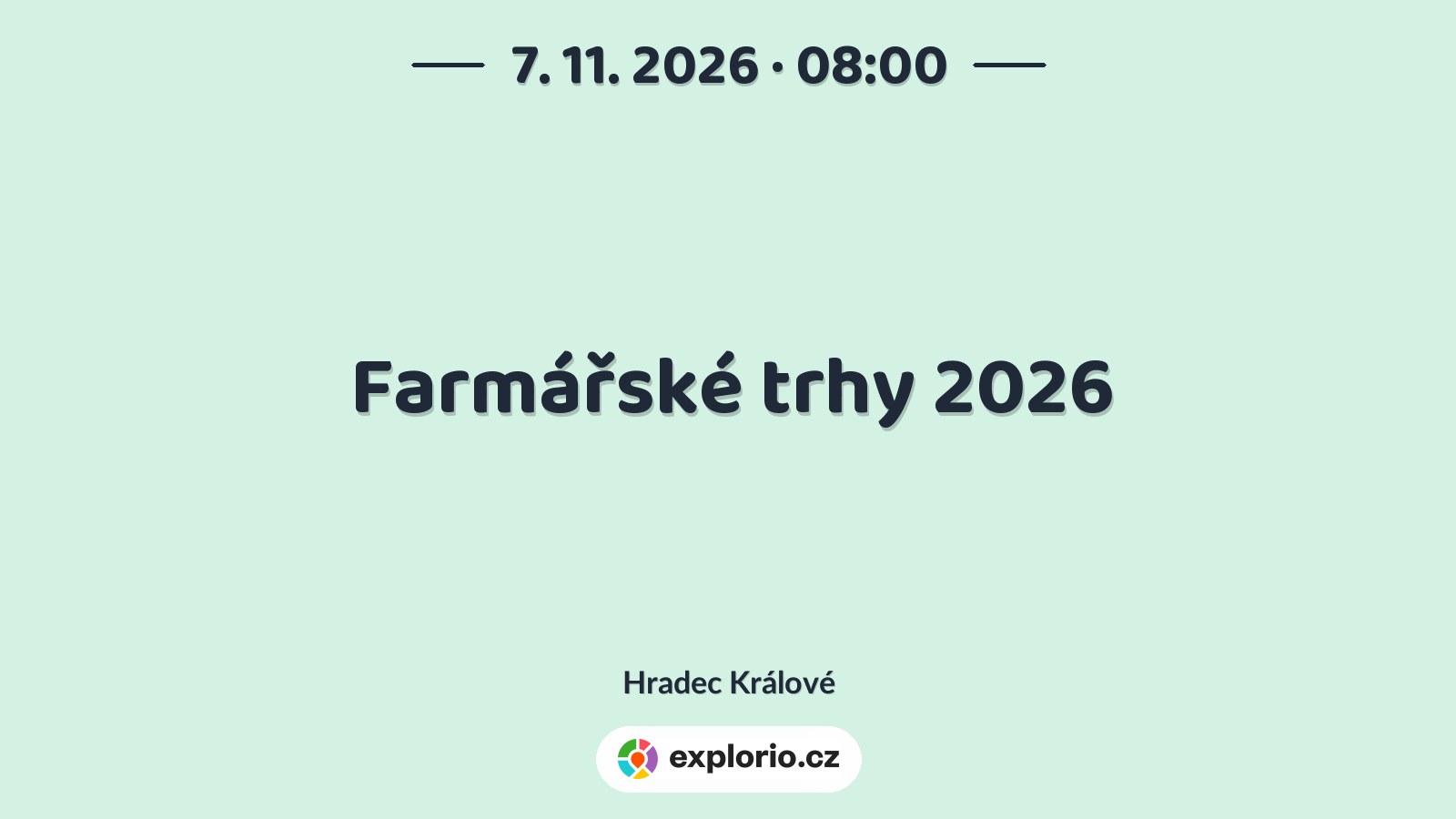 Farmářské trhy 2026 – festivaly a Slavnosti, Hradec Králové