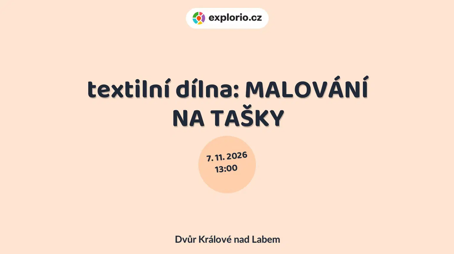 textilní dílna: MALOVÁNÍ NA TAŠKY – tvořivé dílny a Workshopy, Dvůr Králové nad Labem
