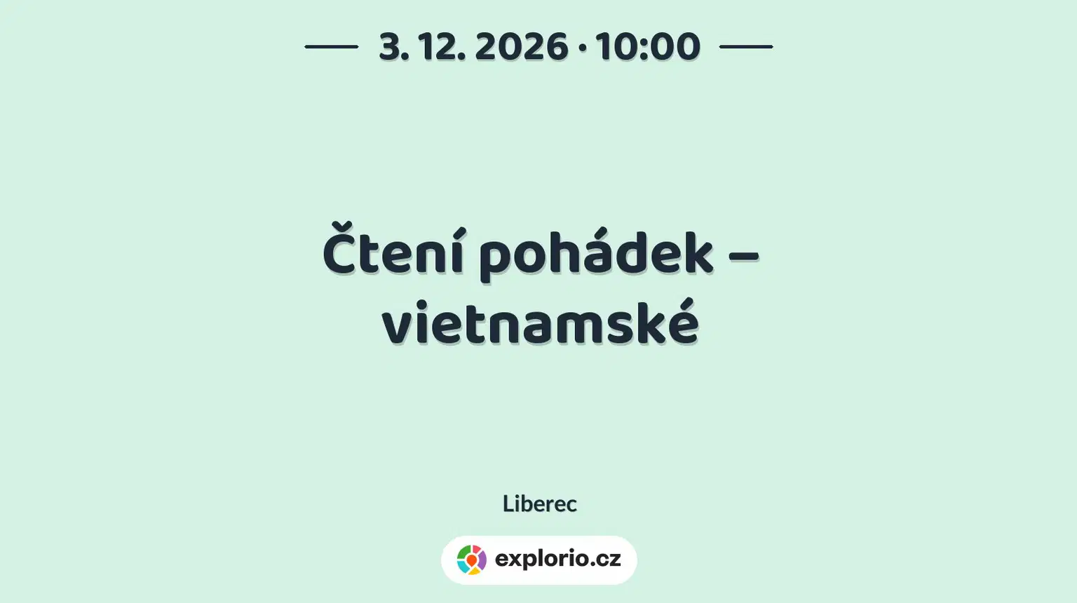 Čtení pohádek – vietnamské – prohlídky a Muzea, Liberec