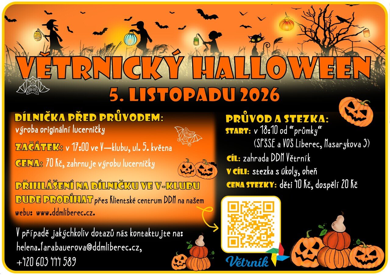 Větrnický halloween 2026 – tvořivé dílny a Workshopy, Liberec – fotka 2