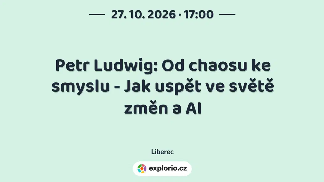 Petr Ludwig: Od chaosu ke smyslu - Jak uspět ve světě změn a AI – divadlo, Hudba a Kino, Liberec