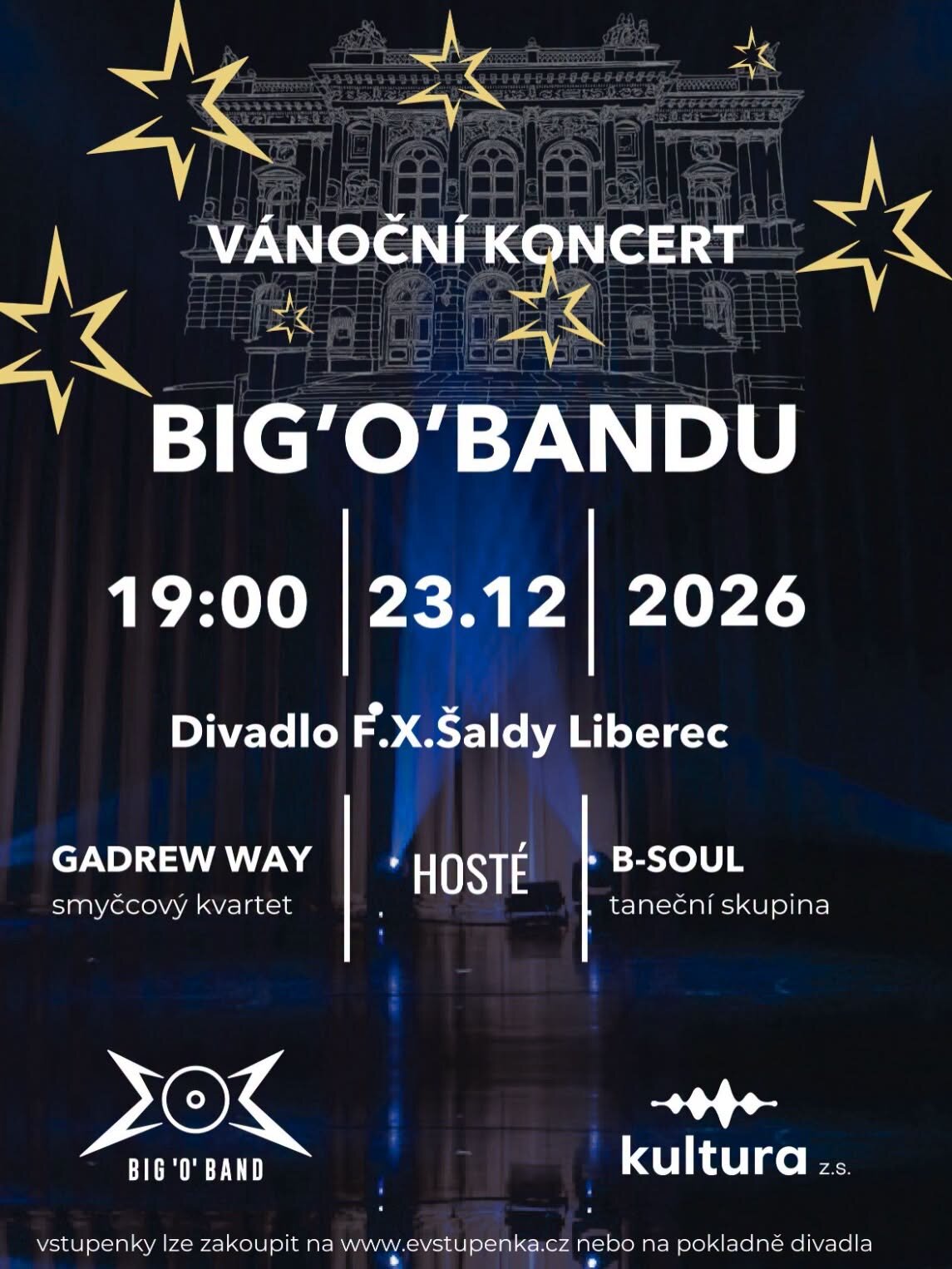 Vánoční koncert Big´O´Bandu – divadlo, Hudba a Kino, Liberec – fotka 2