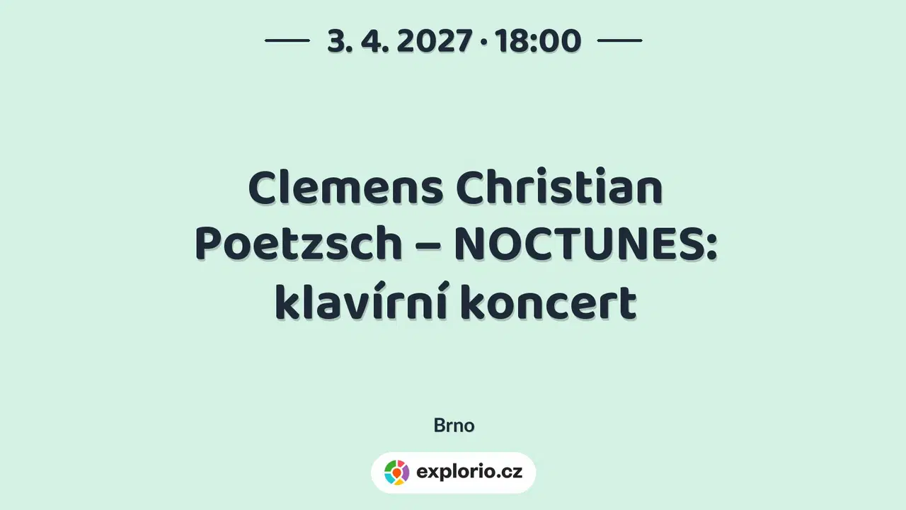 Clemens Christian Poetzsch – NOCTUNES: klavírní koncert – divadlo, Hudba a Kino, Brno