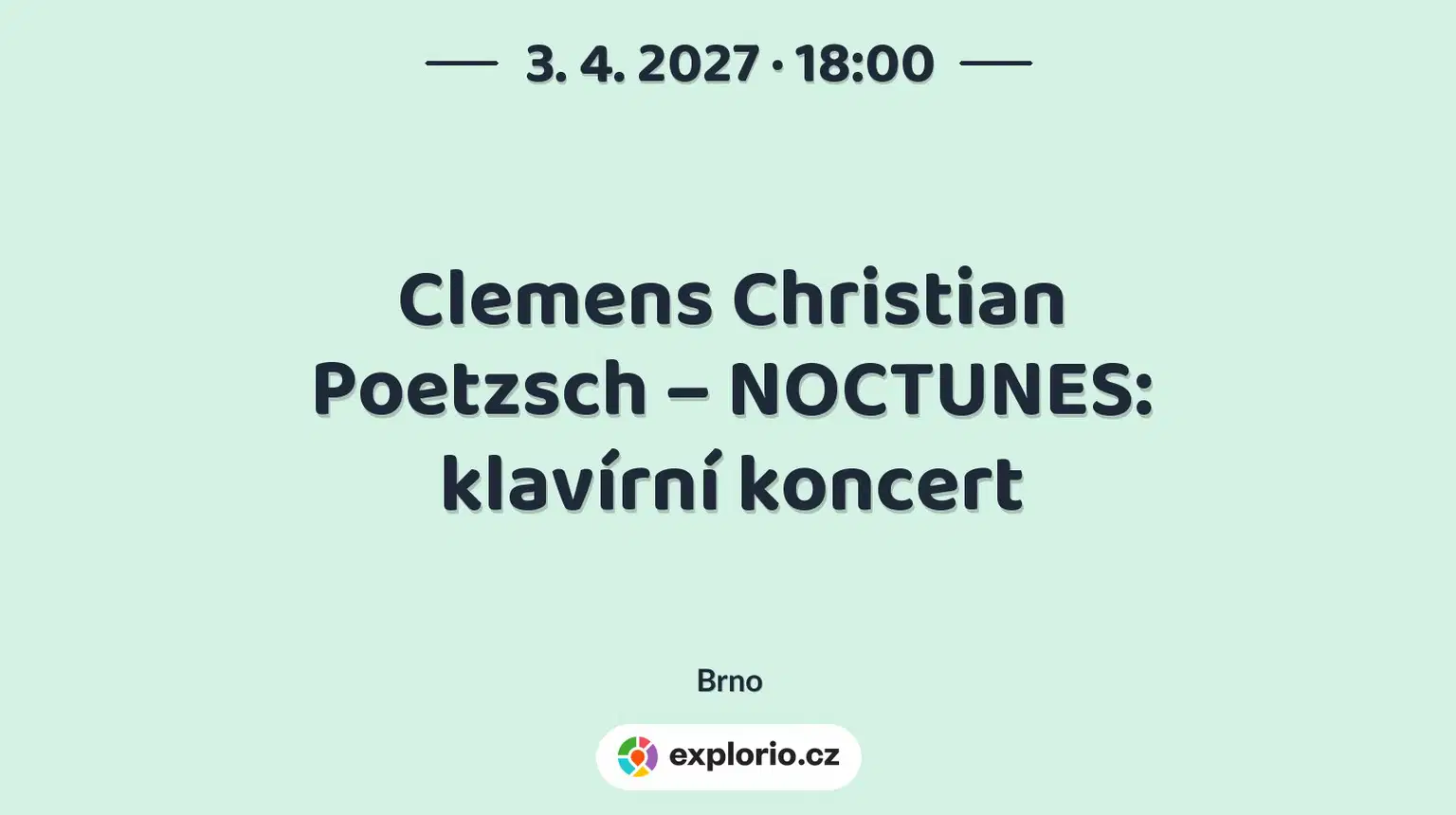 Clemens Christian Poetzsch – NOCTUNES: klavírní koncert – divadlo, Hudba a Kino, Brno