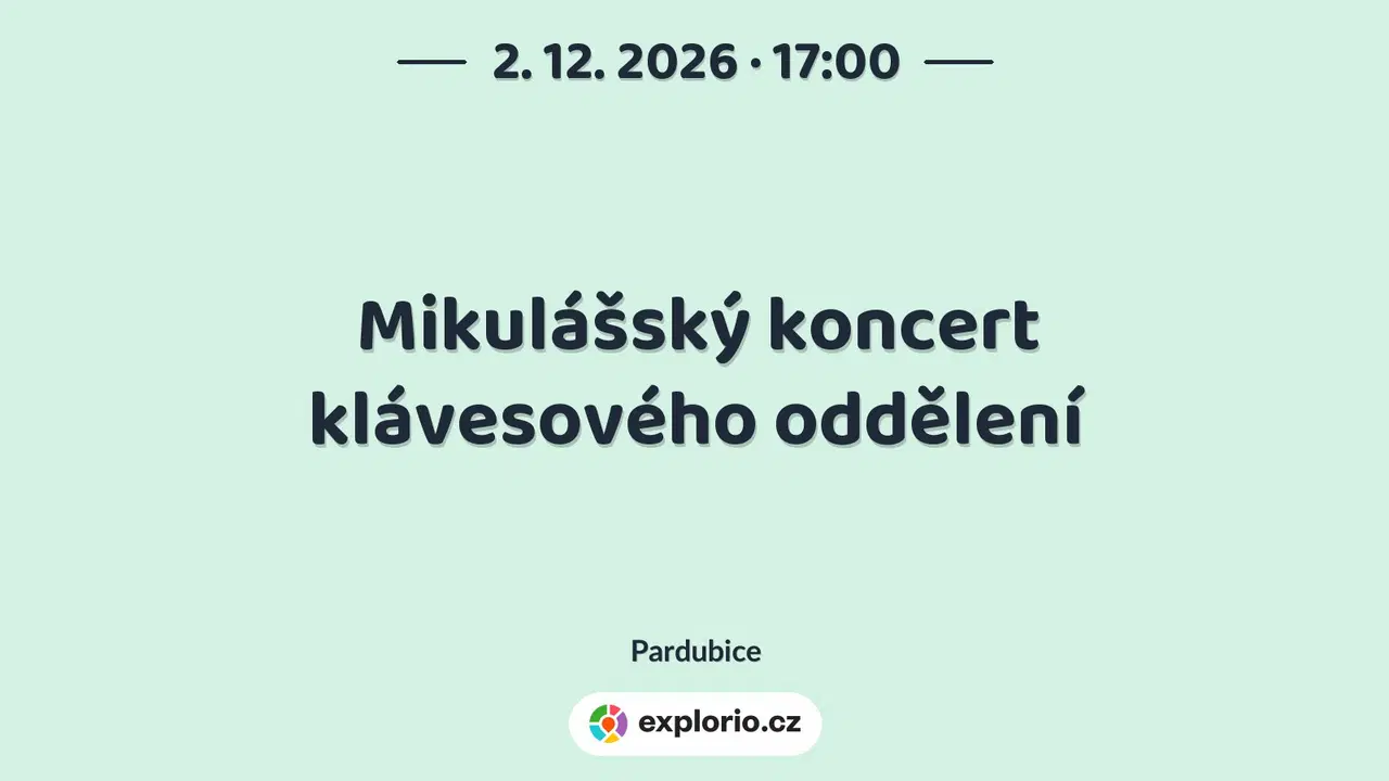 Mikulášský koncert klávesového oddělení – divadlo, Hudba a Kino, Pardubice