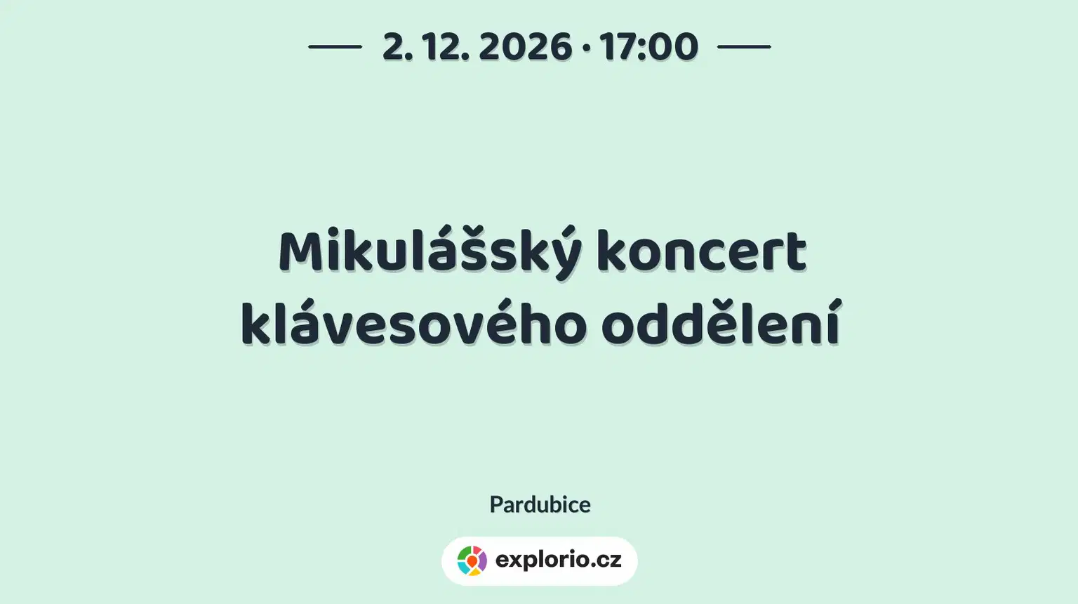 Mikulášský koncert klávesového oddělení – divadlo, Hudba a Kino, Pardubice