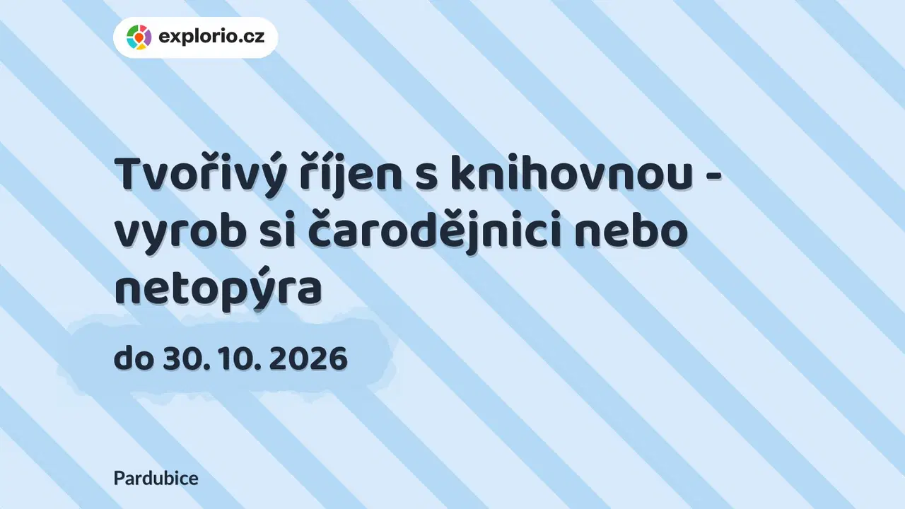 Tvořivý říjen s knihovnou - vyrob si čarodějnici nebo netopýra – tvořivé dílny a Workshopy, Pardubice