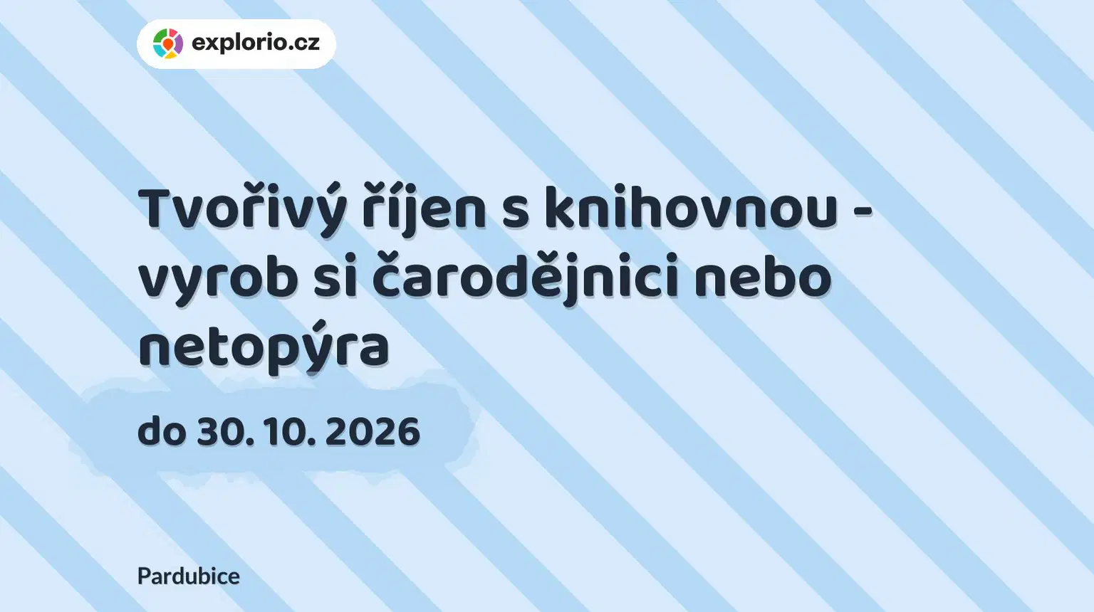 Tvořivý říjen s knihovnou - vyrob si čarodějnici nebo netopýra – tvořivé dílny a Workshopy, Pardubice