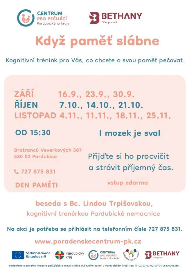 Když paměť slábne – tvořivé dílny a Workshopy, Pardubice – fotka 2