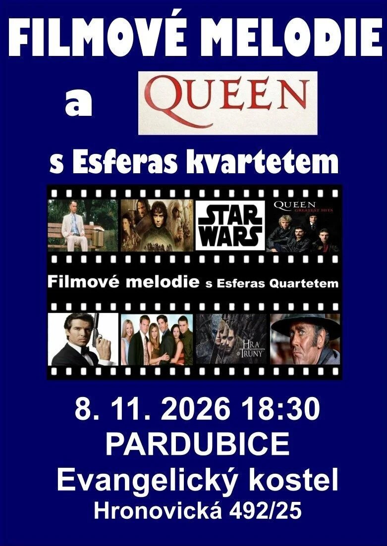 Filmové melodie a Queen 2 s Esferas Kvartetem – divadlo, Hudba a Kino, Pardubice – fotka 2