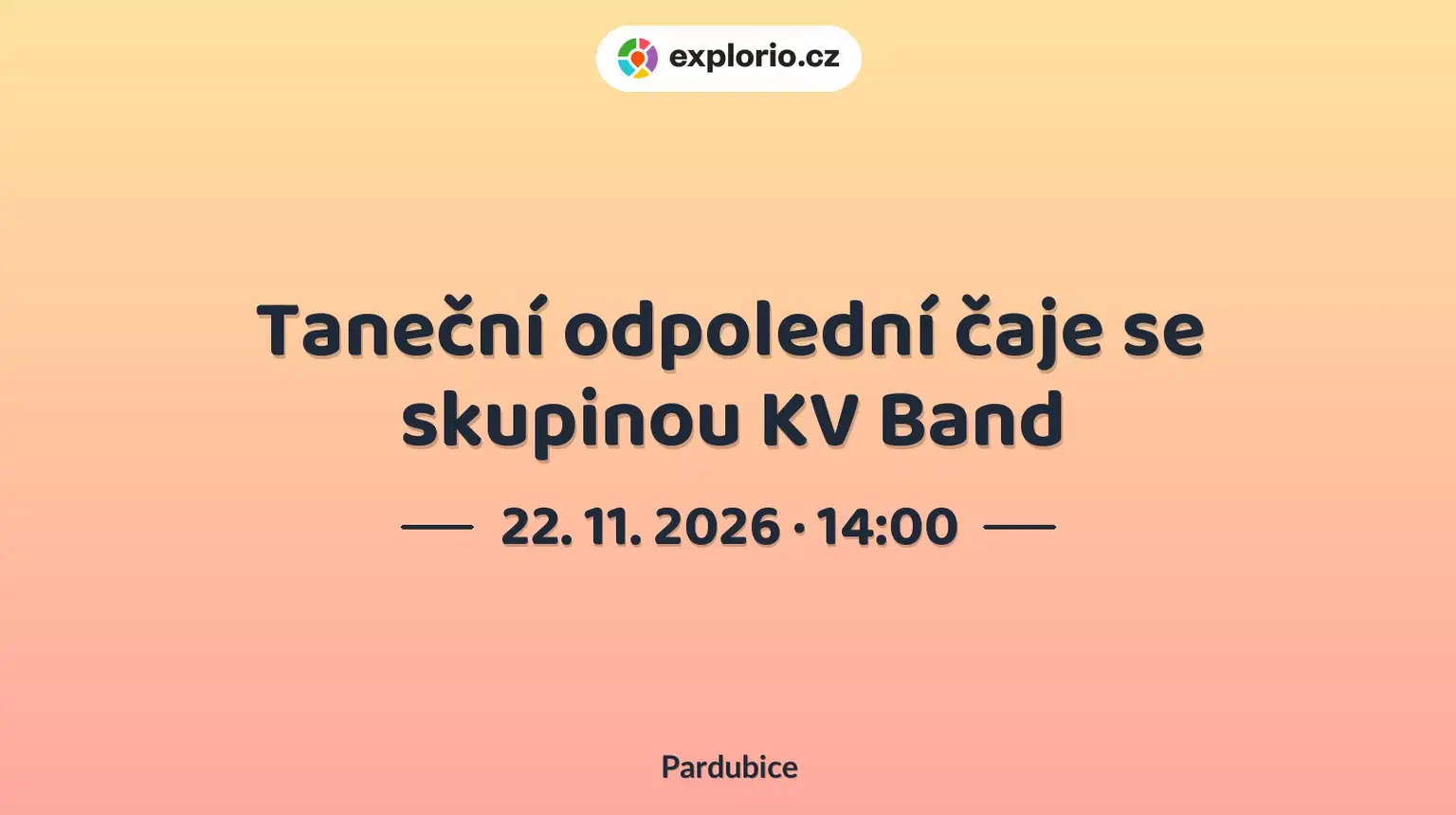 Taneční odpolední čaje se skupinou KV Band – divadlo, Hudba a Kino, Pardubice