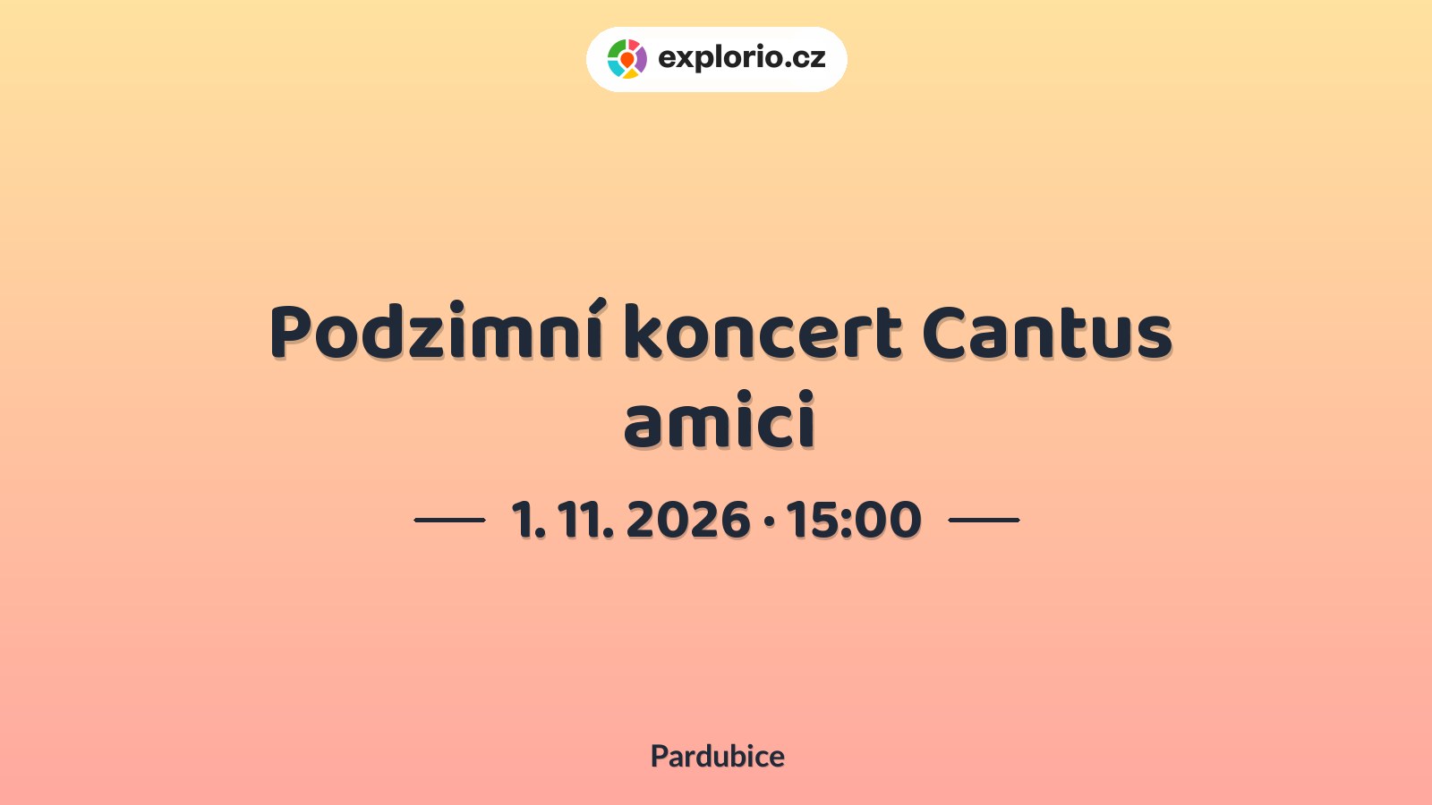 Podzimní koncert Cantus amici – divadlo, Hudba a Kino, Pardubice