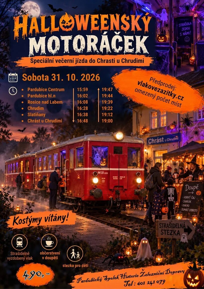 Halloweenský motoráček - Tajemství dýňové lucerny – prohlídky a Muzea, Slatiňany – fotka 2