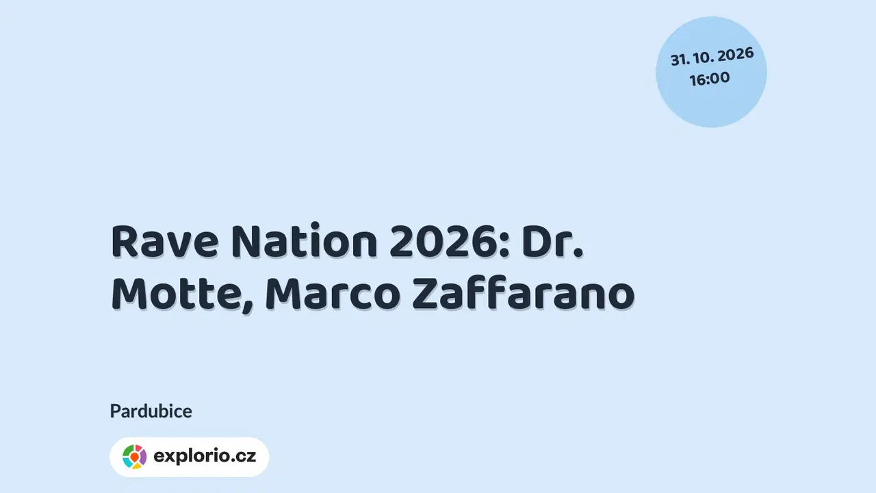 Rave Nation 2026: Dr. Motte, Marco Zaffarano – divadlo, Hudba a Kino, Pardubice