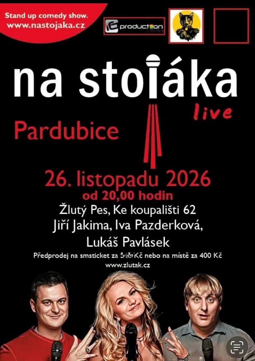 Na stojáka - Jiří Jakima, Iva Pazderková a Lukáš Pavlásek – divadlo, Hudba a Kino, Pardubice – fotka 2