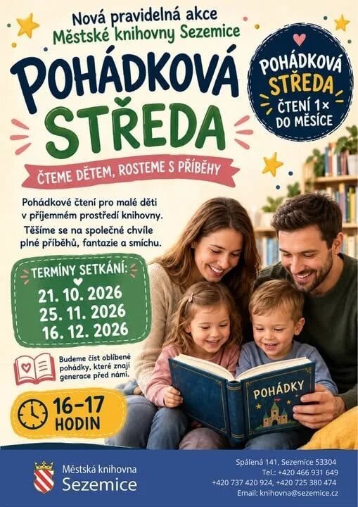 Pohádková středa: Čteme dětem, rosteme s příběhy – divadlo, Hudba a Kino, Sezemice – fotka 2