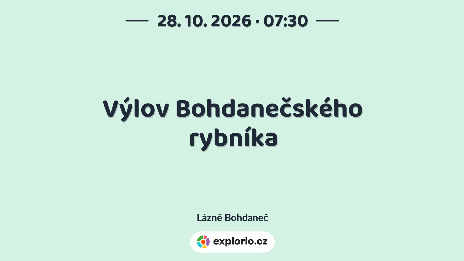 Výlov Bohdanečského rybníka – příroda a Zvířátka, Lázně Bohdaneč