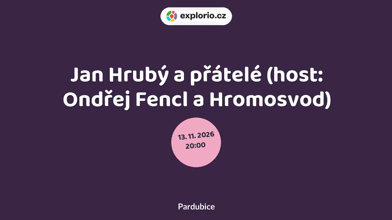Jan Hrubý a přátelé (host: Ondřej Fencl a Hromosvod) – divadlo, Hudba a Kino, Pardubice
