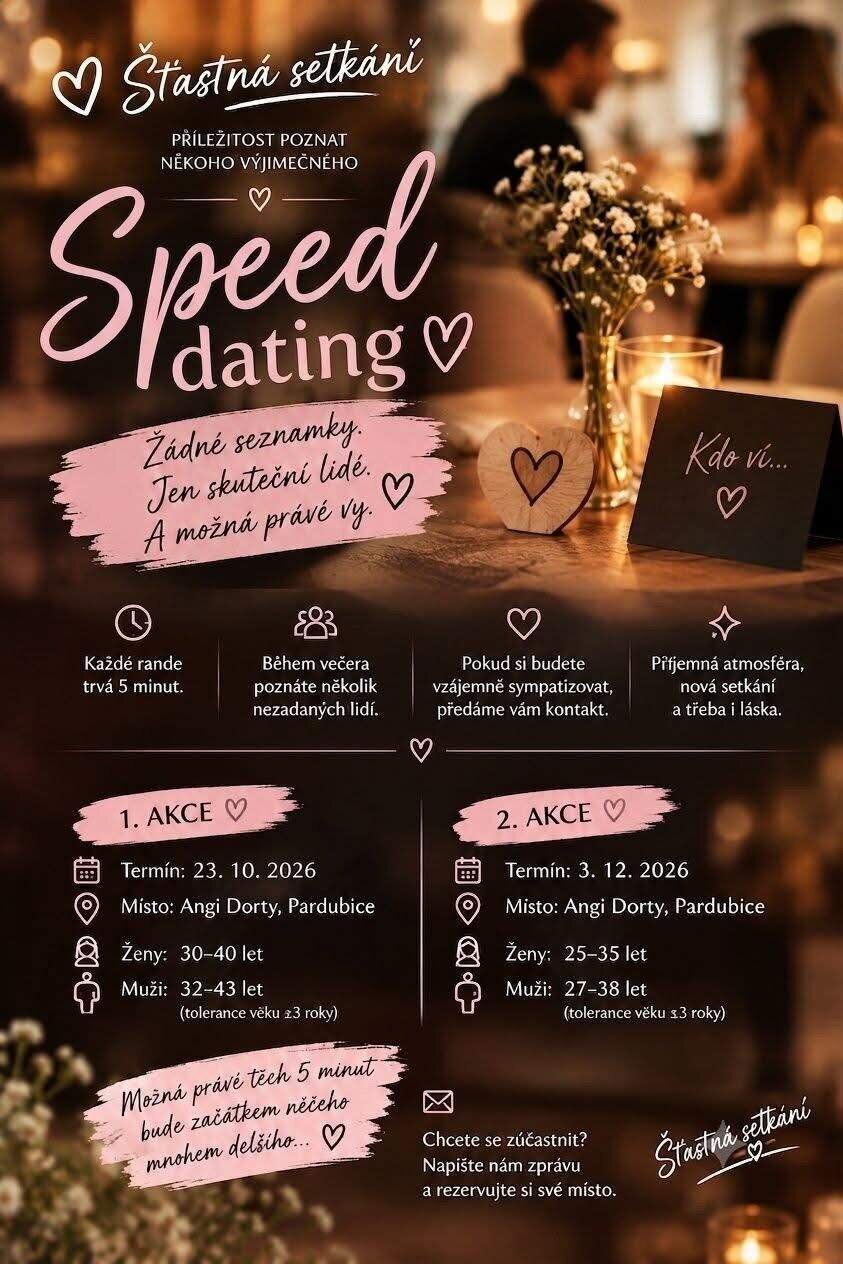 Speed dating - Šťastná setkání – festivaly a Slavnosti, Pardubice – fotka 2