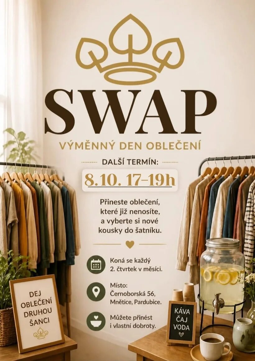 Swap: Výměnný den oblečení - Dejte věcem druhou šanci! – tvořivé dílny a Workshopy, Pardubice – fotka 2