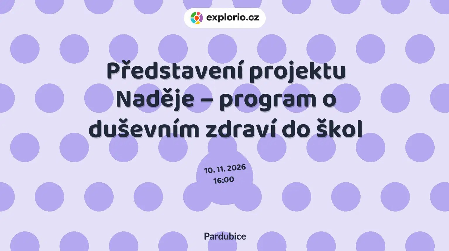 Představení projektu Naděje – program o duševním zdraví do škol – prohlídky a Muzea, Pardubice