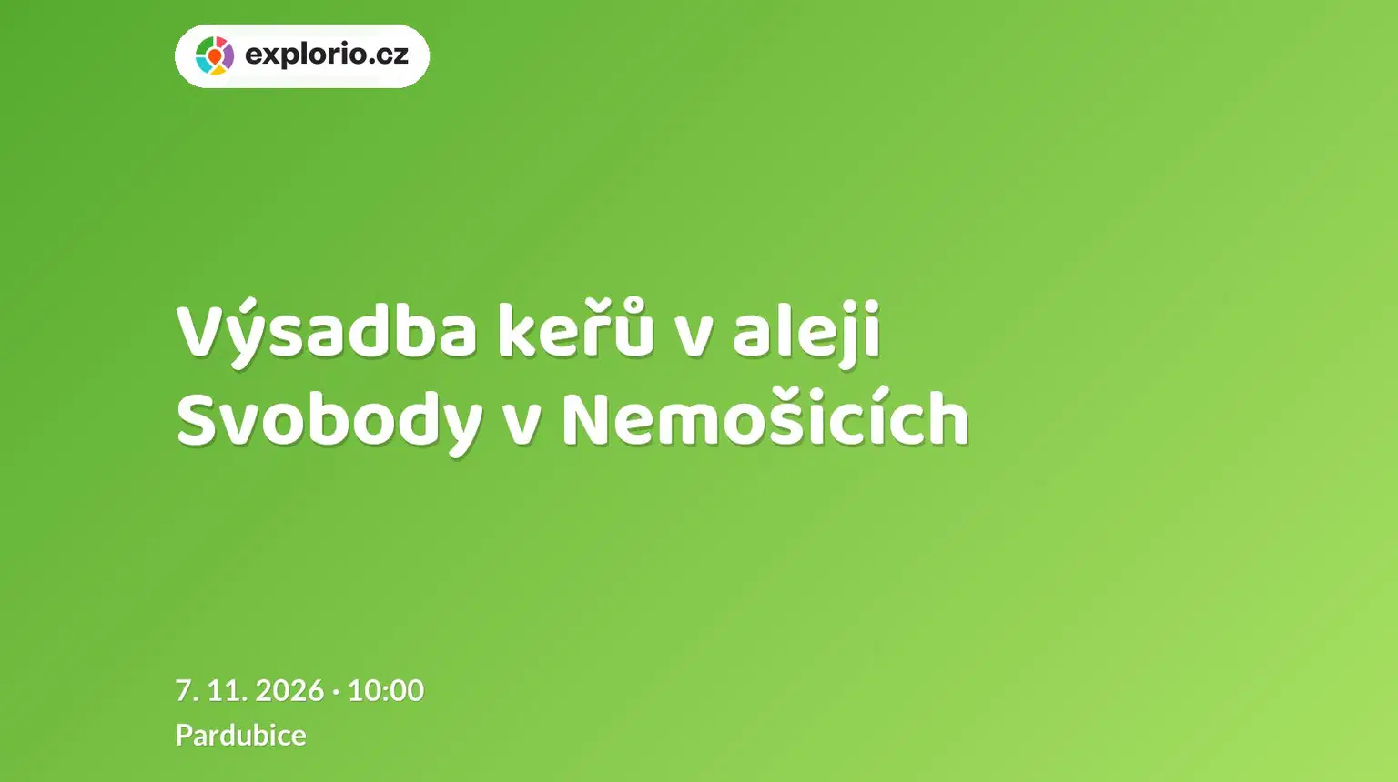 Výsadba keřů v aleji Svobody v Nemošicích – příroda a Zvířátka, Pardubice