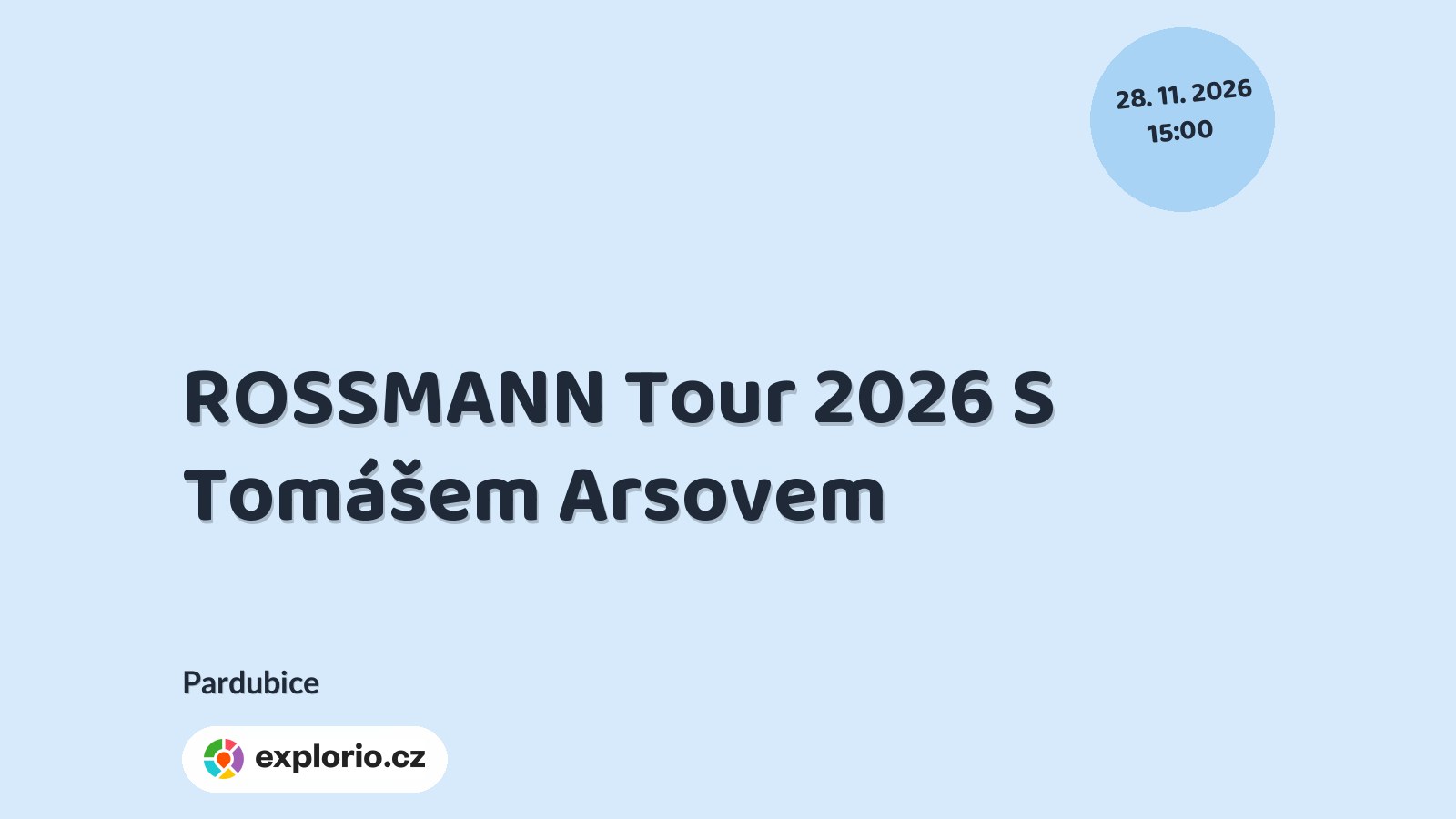 ROSSMANN Tour 2026 S Tomášem Arsovem – tvořivé dílny a Workshopy, Pardubice