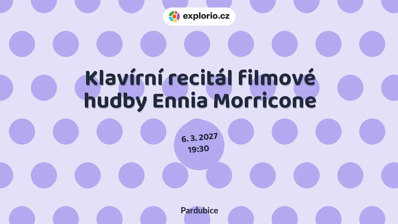 Klavírní recitál filmové hudby Ennia Morricone – divadlo, Hudba a Kino, Pardubice