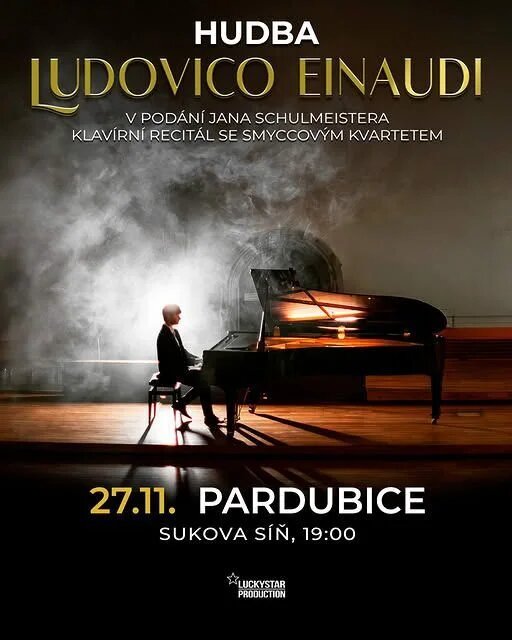 Hudba Ludovico Einaudi, Klavírní recitál se smyčcovým kvartetem – divadlo, Hudba a Kino, Pardubice – fotka 2