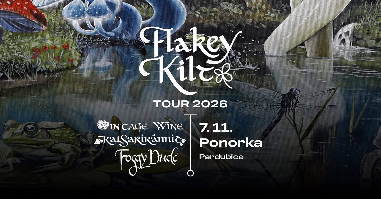 Flakey Kilt Tour 2026: Vintage Wine + Foggy Dude + Kalsarikännit – divadlo, Hudba a Kino, Pardubice – fotka 2