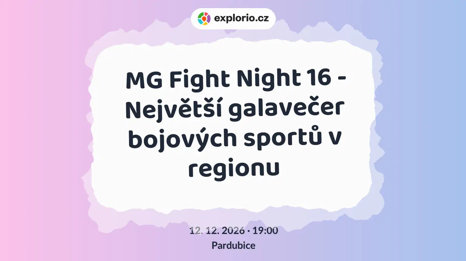 MG Fight Night 16 - Největší galavečer bojových sportů v regionu – sport a Pohyb, Pardubice