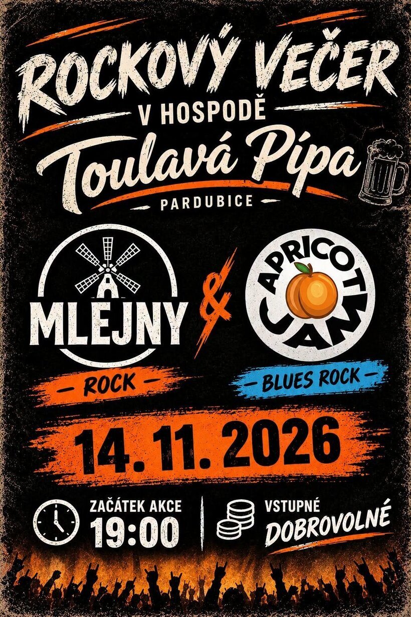 Rockový večer: Mlejny & Apricot Jam – divadlo, Hudba a Kino, Pardubice – fotka 2