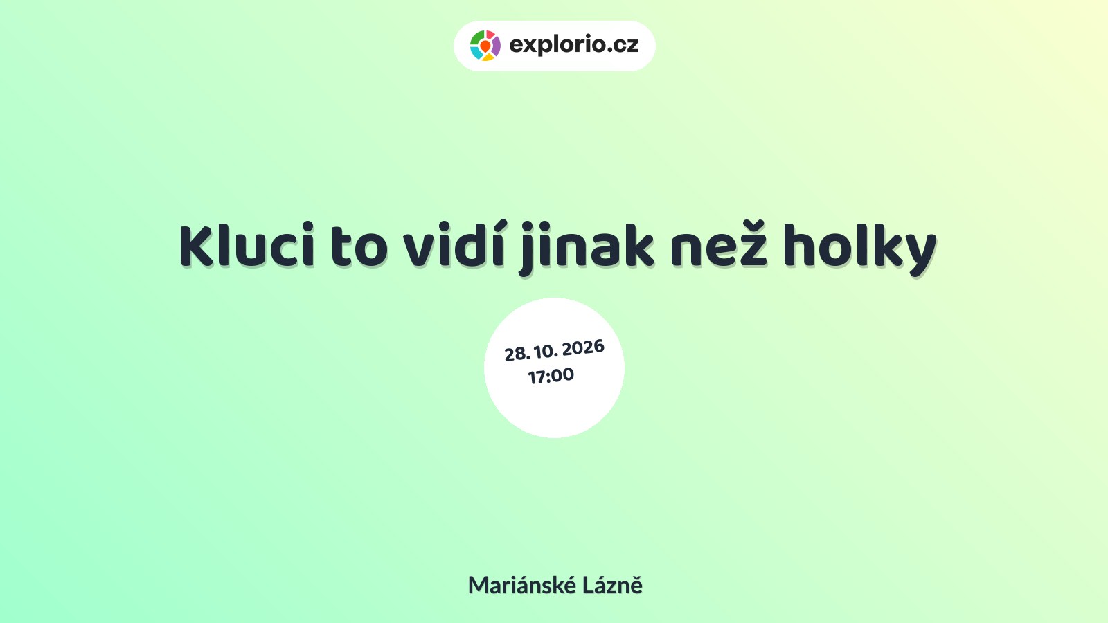 Kluci to vidí jinak než holky – divadlo, Hudba a Kino, Mariánské Lázně