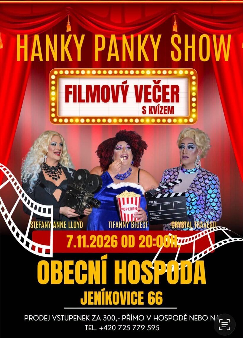 Hanky Panky show - Filmový večer s kvízem – divadlo, Hudba a Kino, Jeníkovice – fotka 2