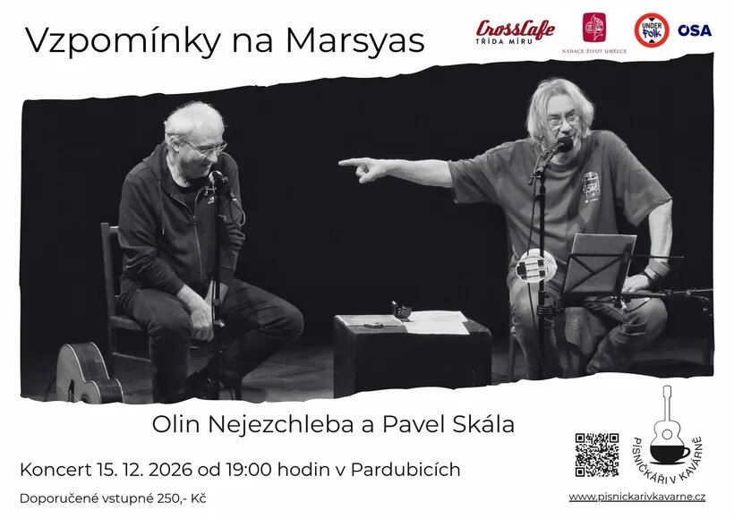 Vzpomínky na Marsyas: Olin Nejezchleba a Pavel Skála – divadlo, Hudba a Kino, Pardubice – fotka 2
