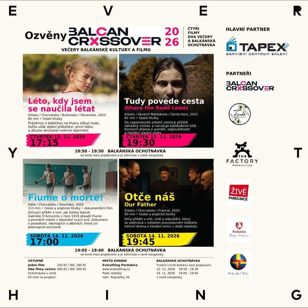 Ozvěny Balcan Crossover 2026 - film Léto, kdy jsem se naučila létat – divadlo, Hudba a Kino, Pardubice – fotka 2