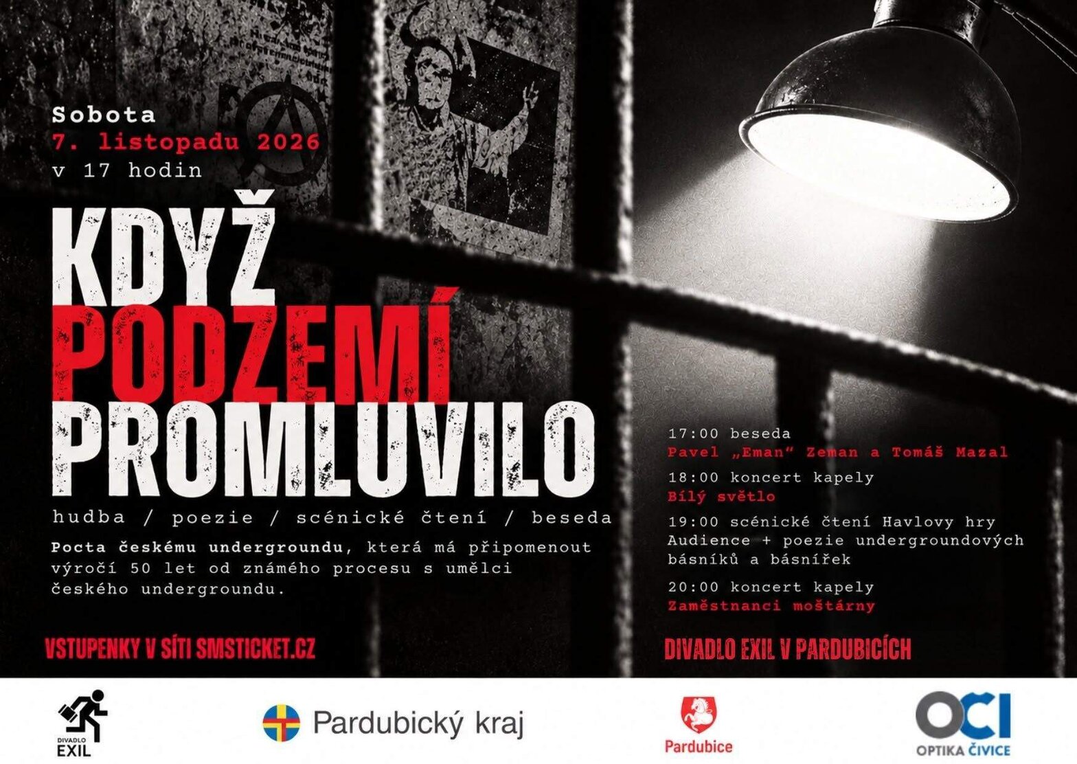 Když podzemí promluvilo / komponovaný večer – divadlo, Hudba a Kino, Pardubice – fotka 2