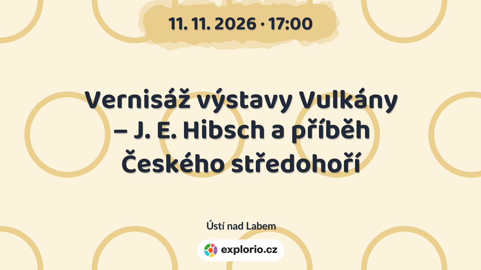 Vernisáž výstavy Vulkány – J. E. Hibsch a příběh Českého středohoří – prohlídky a Muzea, Ústí nad Labem