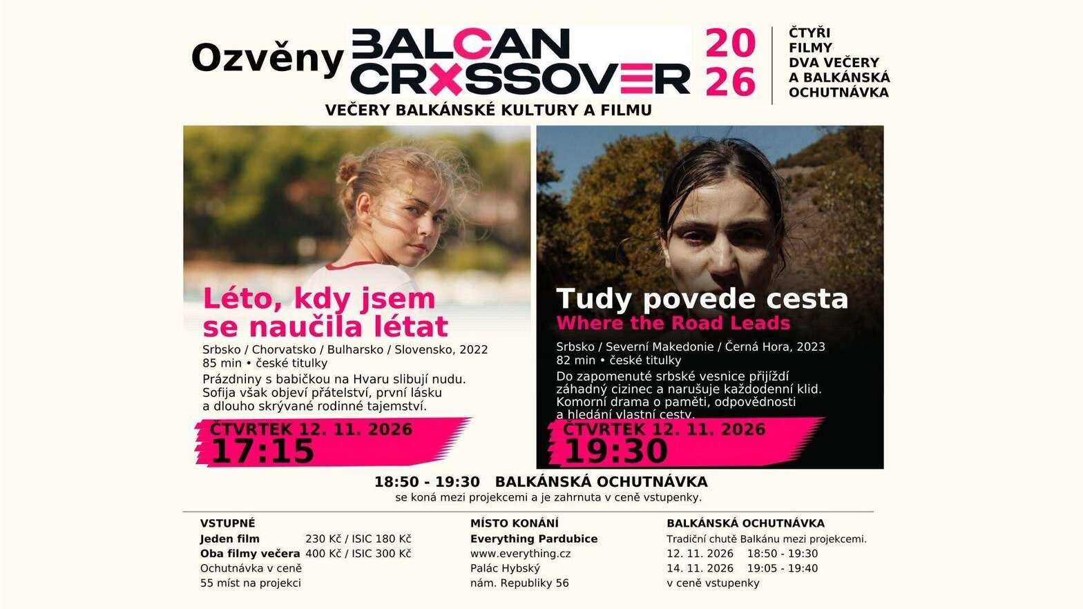 Ozvěny Balcan Crossover 2026 - film Tudy povede cesta – divadlo, Hudba a Kino, Pardubice – fotka 2