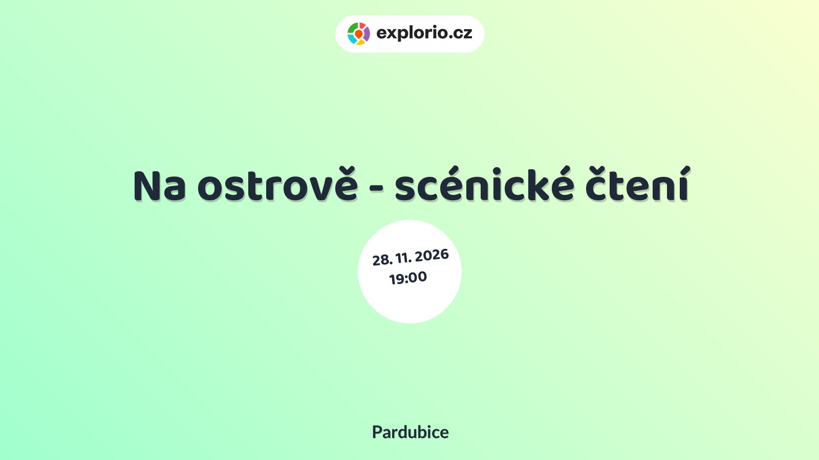 Na ostrově - scénické čtení – divadlo, Hudba a Kino, Pardubice
