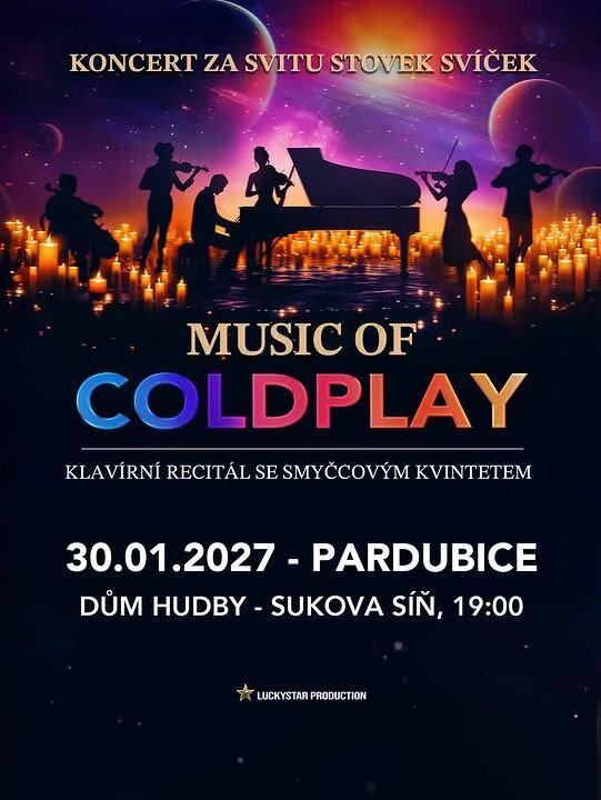 Music of Coldplay - Klavírní recitál se smyčcovým kvintetem – divadlo, Hudba a Kino, Pardubice – fotka 2