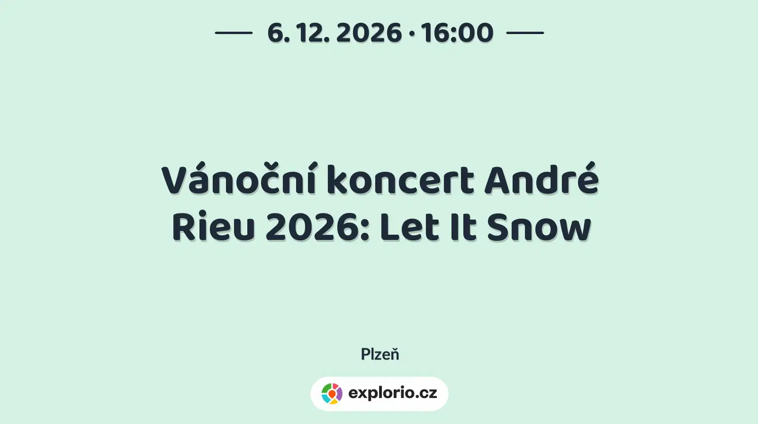 Vánoční koncert André Rieu 2026: Let It Snow – divadlo, Hudba a Kino, Plzeň