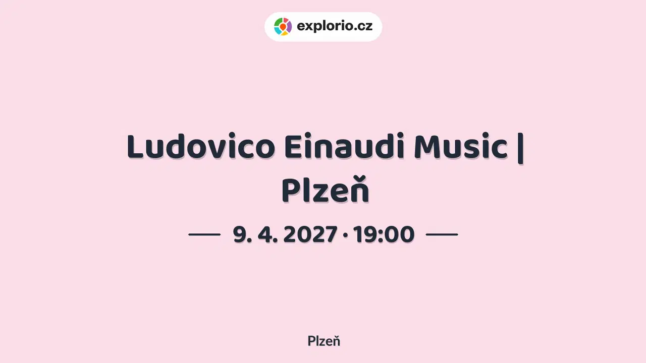 Ludovico Einaudi Music | Plzeň – divadlo, Hudba a Kino, Plzeň