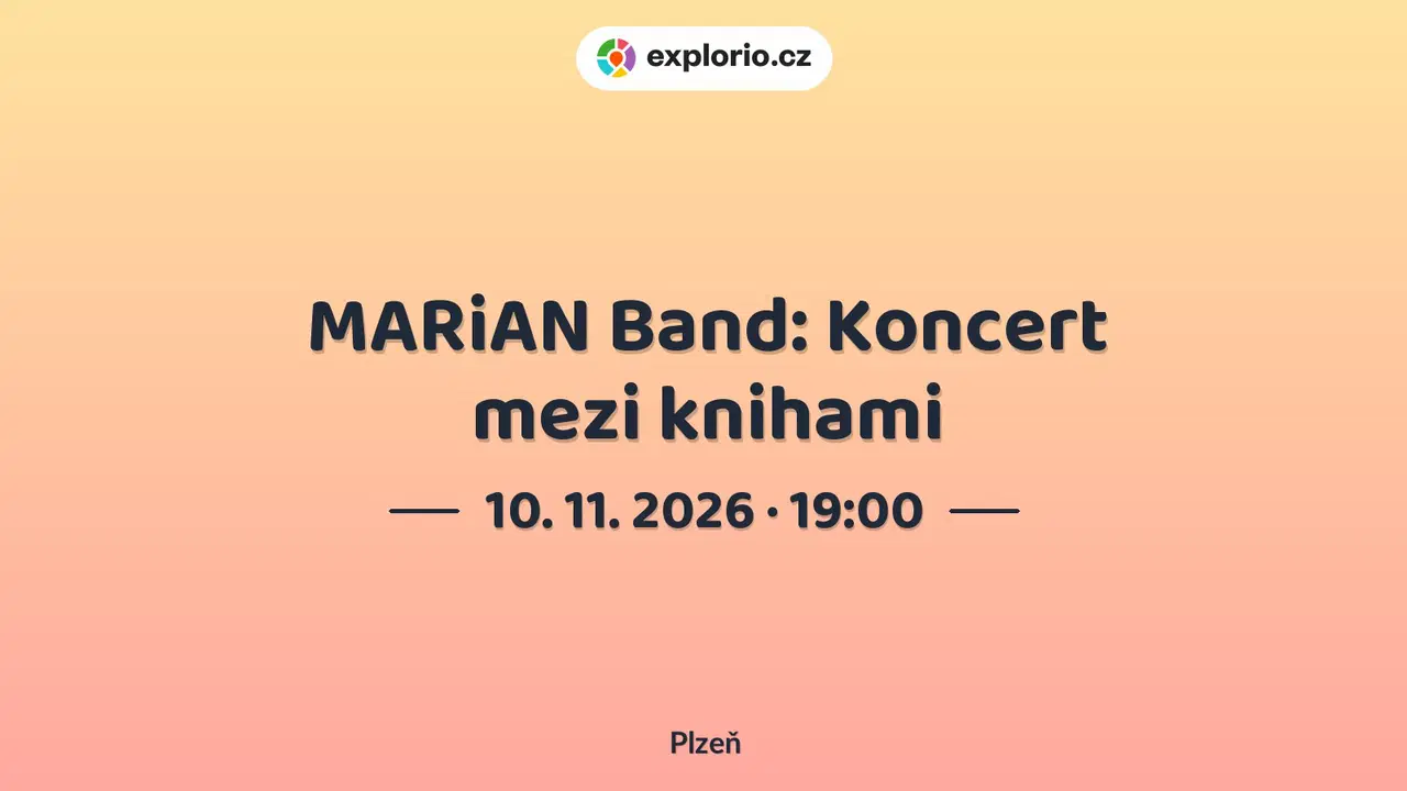 MARiAN Band: Koncert mezi knihami – divadlo, Hudba a Kino, Plzeň