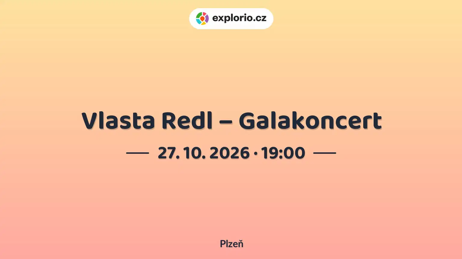 Vlasta Redl – Galakoncert – divadlo, Hudba a Kino, Plzeň
