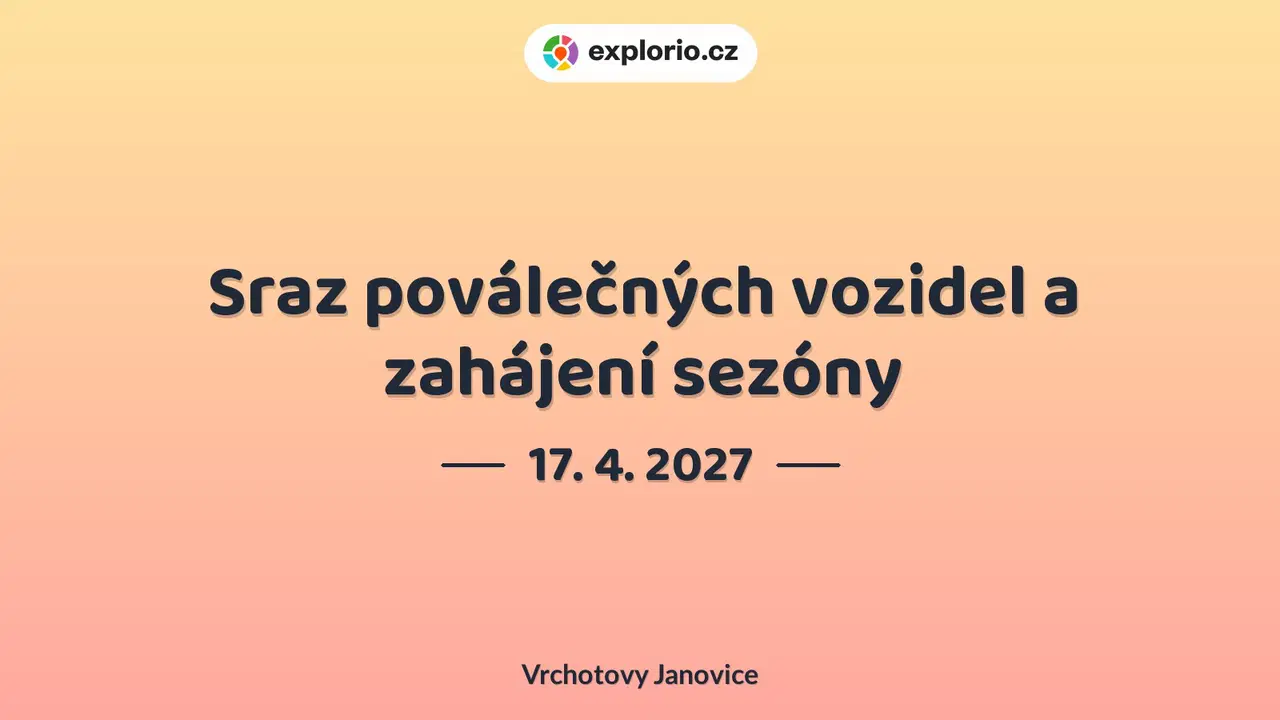 Sraz poválečných vozidel a zahájení sezóny – prohlídky a Muzea, Vrchotovy Janovice